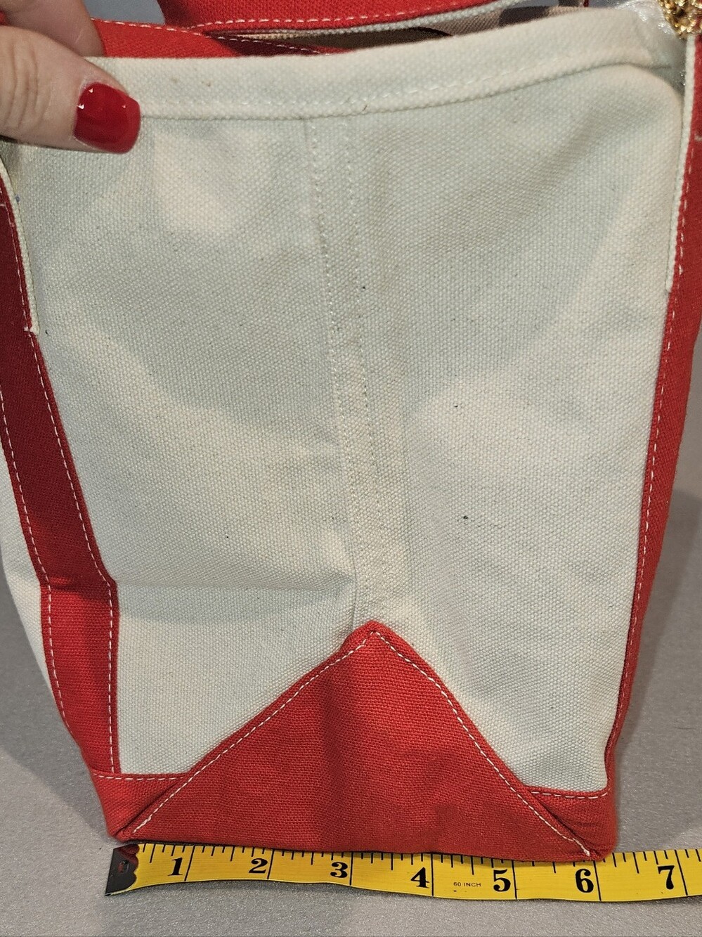 Handcrafted in India Viral NWT Beaded Canvas Mini Tote & Anchor Coin Purse Red - Picture 7 of 15